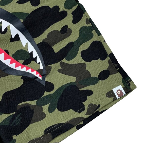 BAPE Color Camo Shark Sweat Shorts Green | A Bathing Ape - Picture 3 of 3